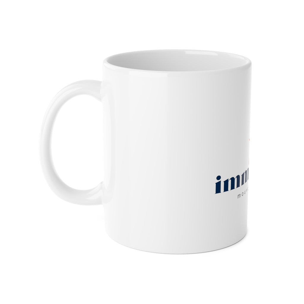 Tasse en céramique immiGrand — Logo érable « immigrand : mouvoir, grandir »