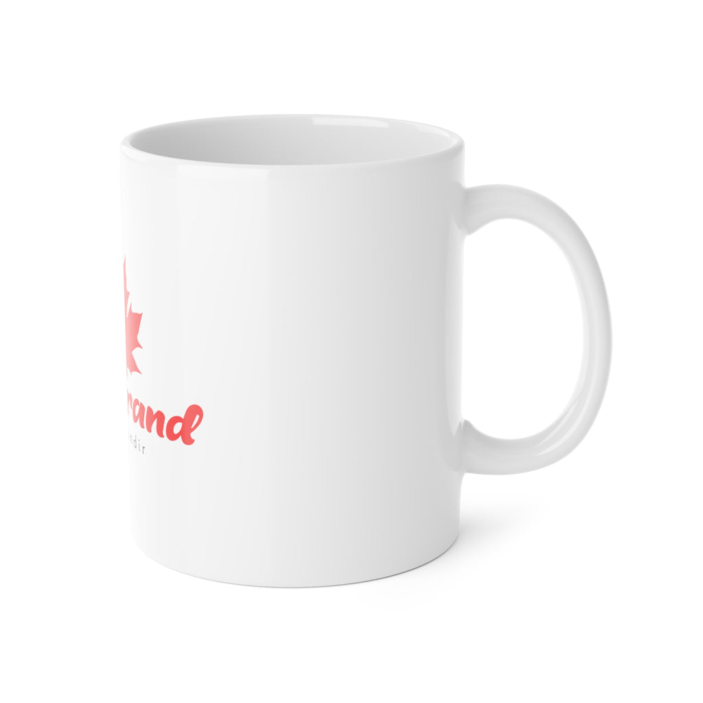 Tasse en céramique immiGrand — Logo érable « immigrand : mouvoir, grandir »