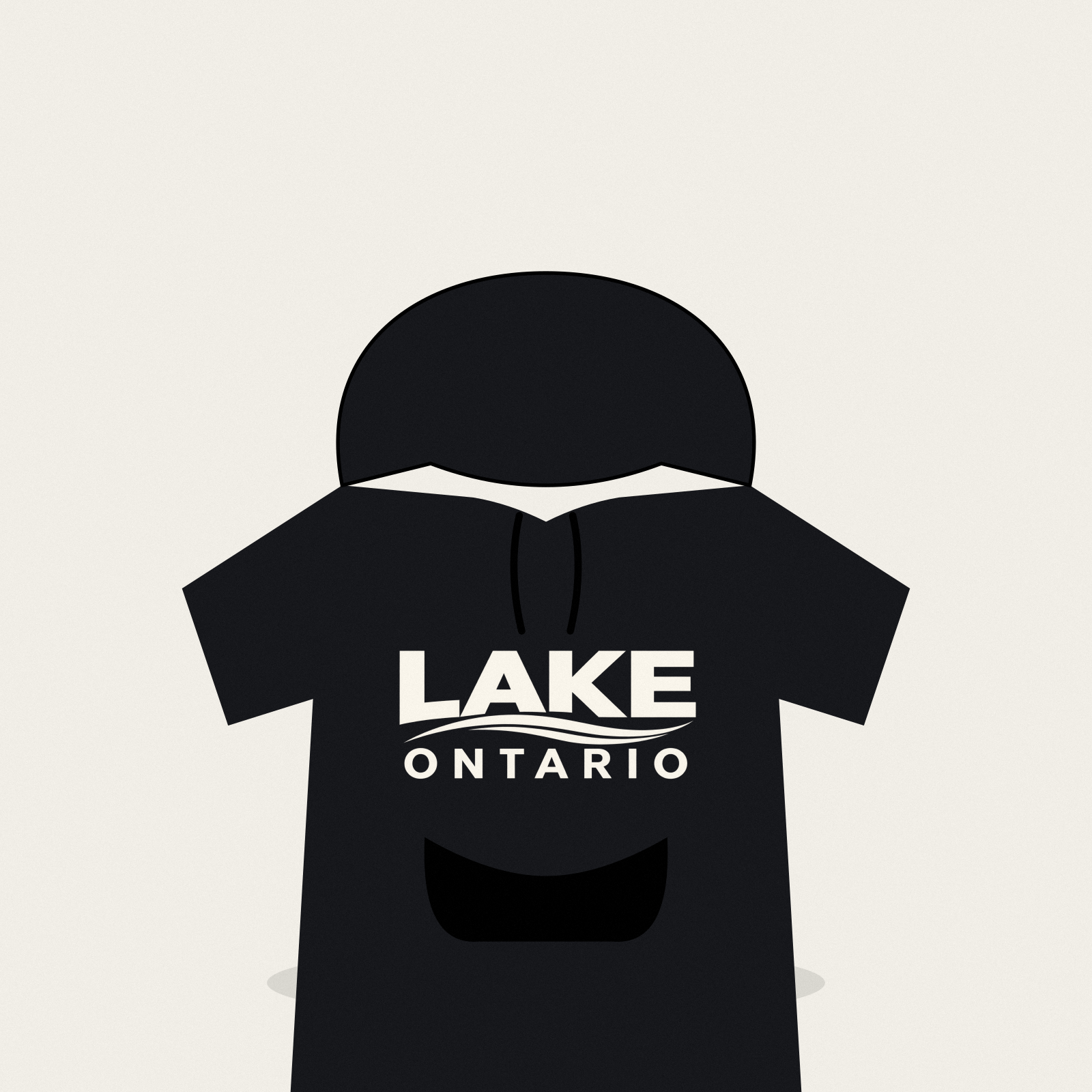 Hoodie Unisexe Lake Ontario — Noir